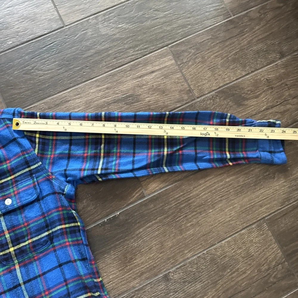 Polo Ralph Lauren Flannel Shirt Men S Blue Tartan Plaid Classic Fit Workshirt